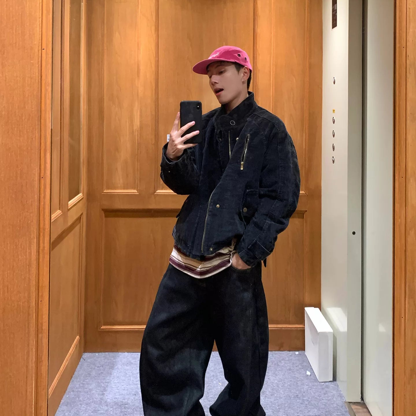 Retro Stand-Collar Corduroy Down Jacket 3