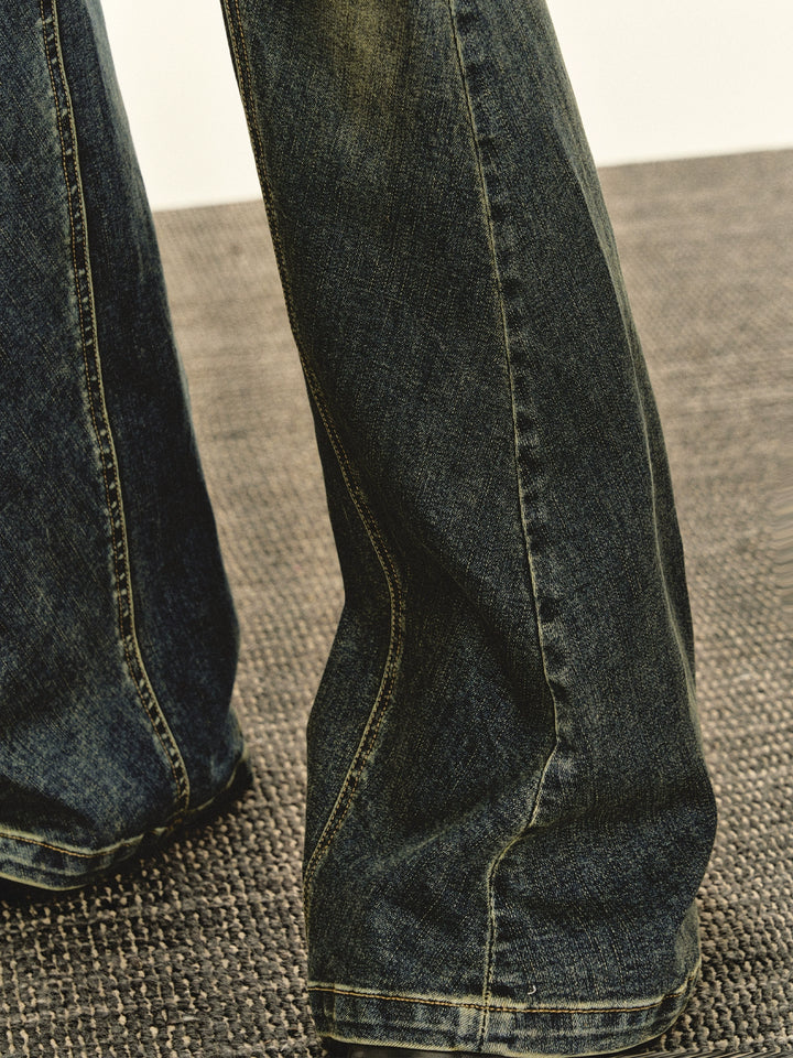 Retro Flared Slim Fit Jeans Pants