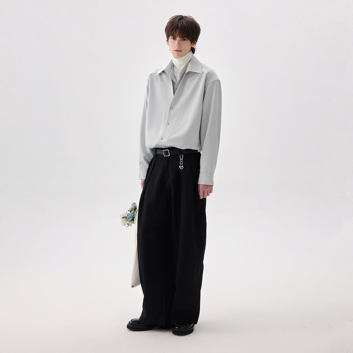 Wrinkle-resistant Long Sleeve Layered Shirt