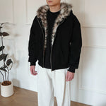 Hooded Faux Fur Lined Canvas Jacket 4