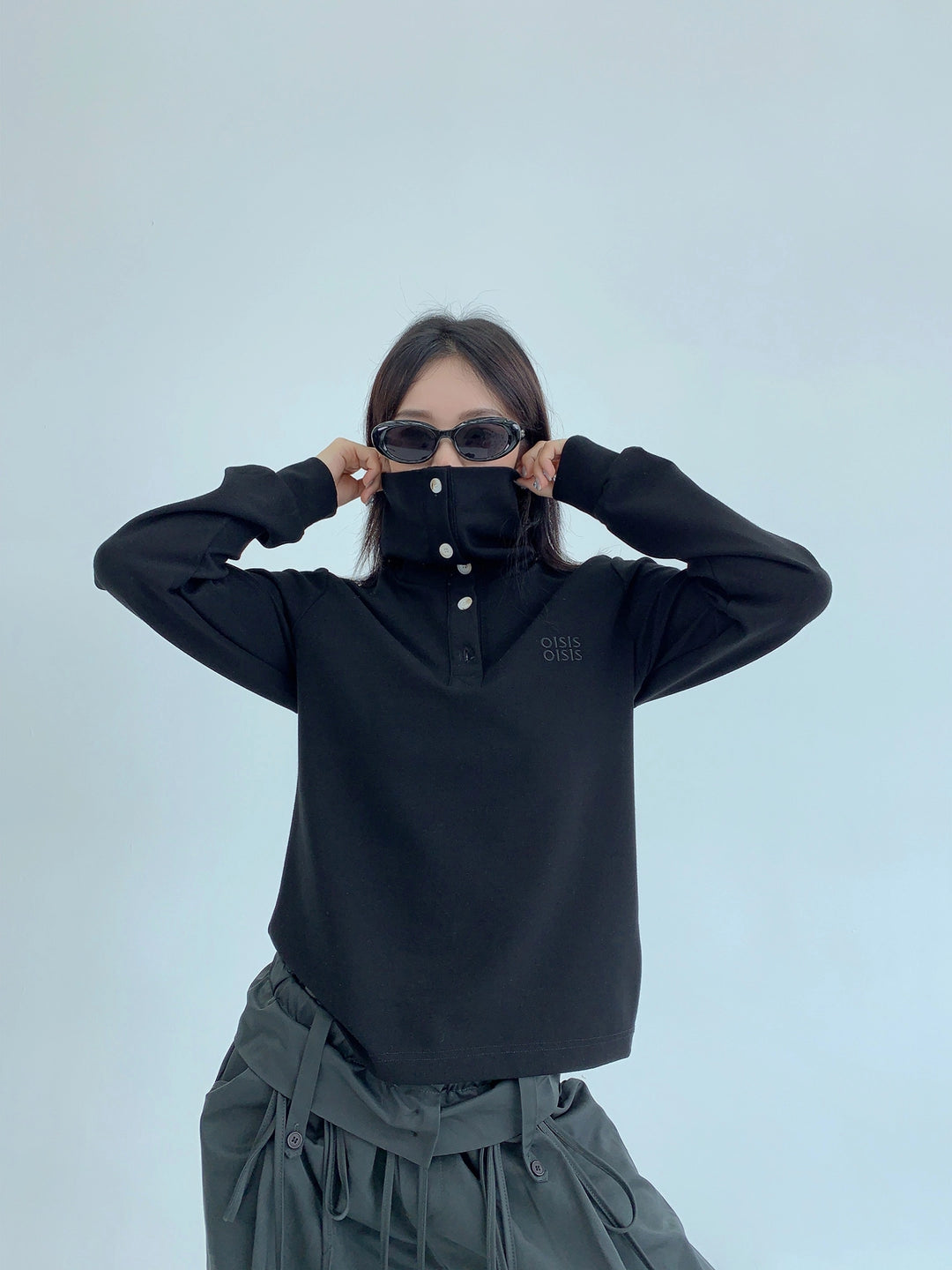 Slim Fit Hochkragen Langarm-Turtleneck 