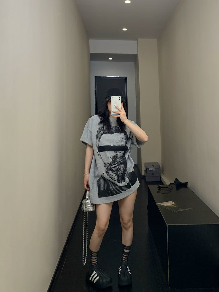 Oversized Sketch Portrait T-shirt
