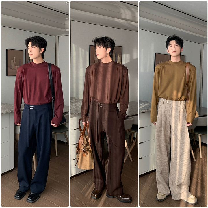 Mock Neck Loose Long Sleeve Pullover