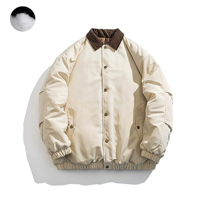 Klasická ležérní bomber bunda s manšestrovým límcem 