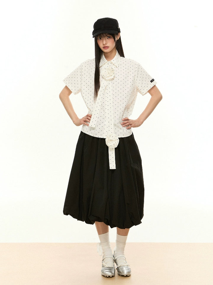Puffy A-Line Bubble Long Skirt