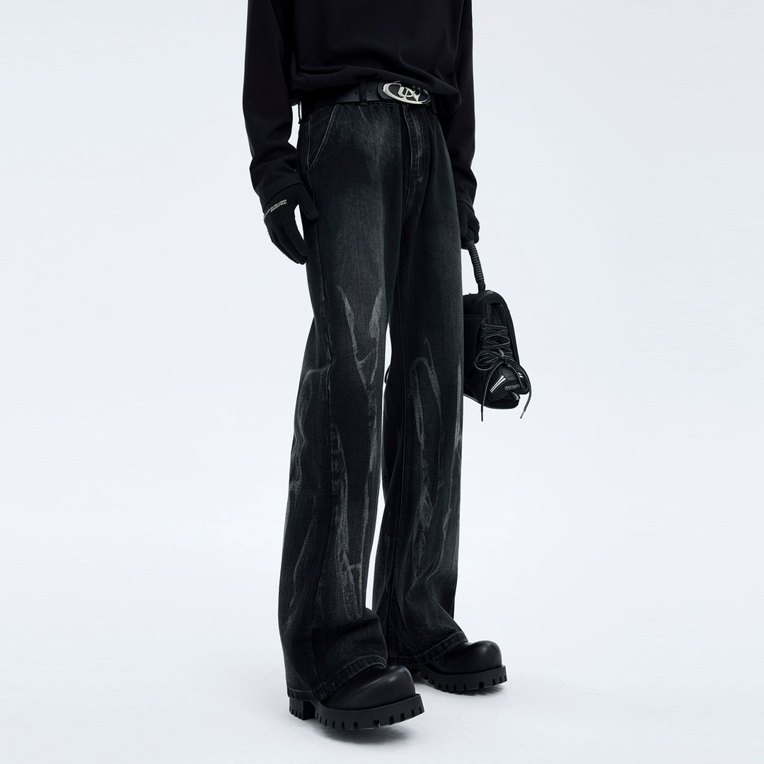 Flared Washed Gradient Retro Jeans Pants