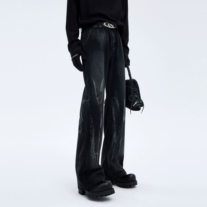 Flared Washed Gradient Retro Jeans Pants