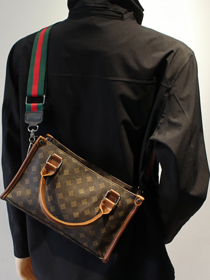 Sac à main à motifs avec poignées de épaule et de dessus 