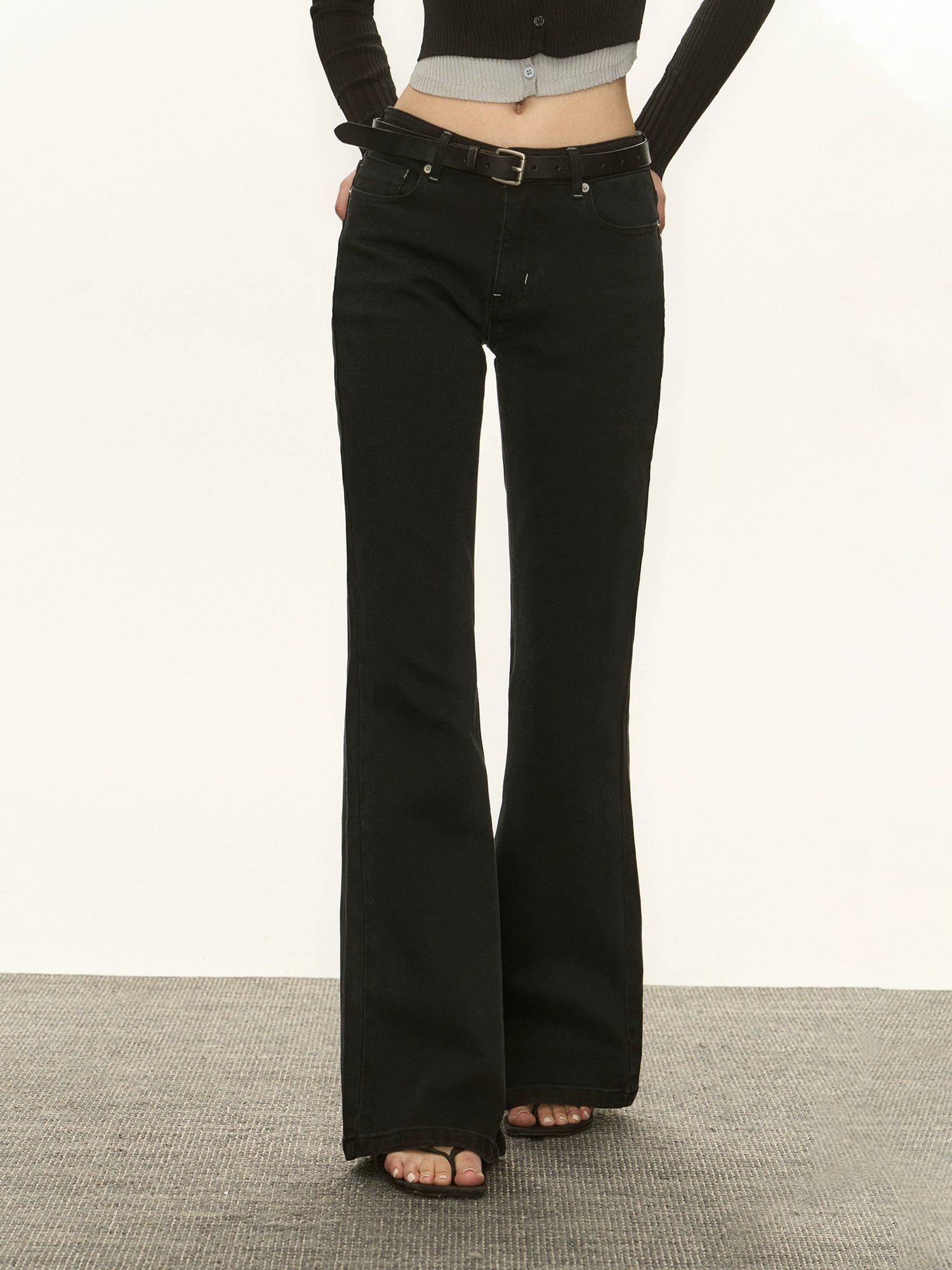 Jean large à pattes évasées rétro 