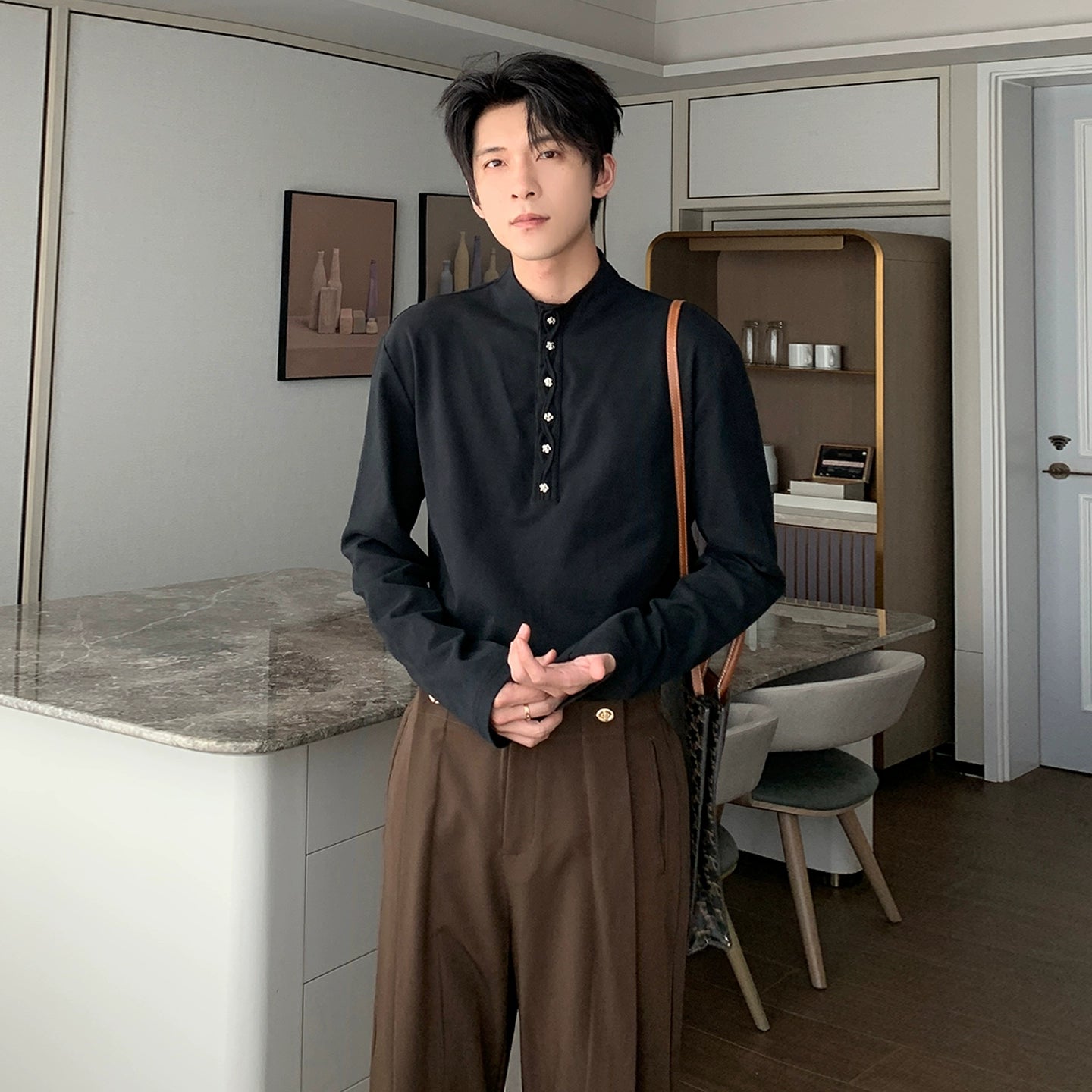 Long Sleeve Mock Neck Pullover