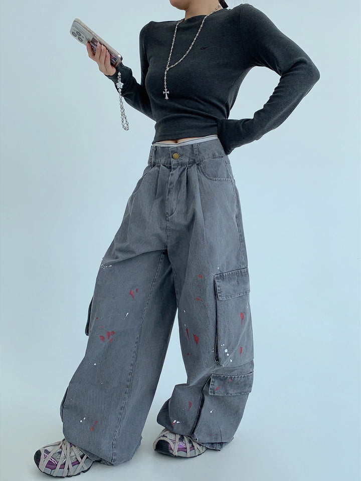 Farbklecks Weite Cargo-Hose 
