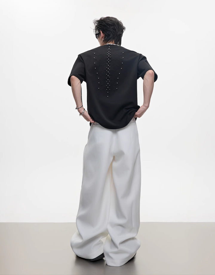 Metal Rivet Spine Slim Fit T-Shirt