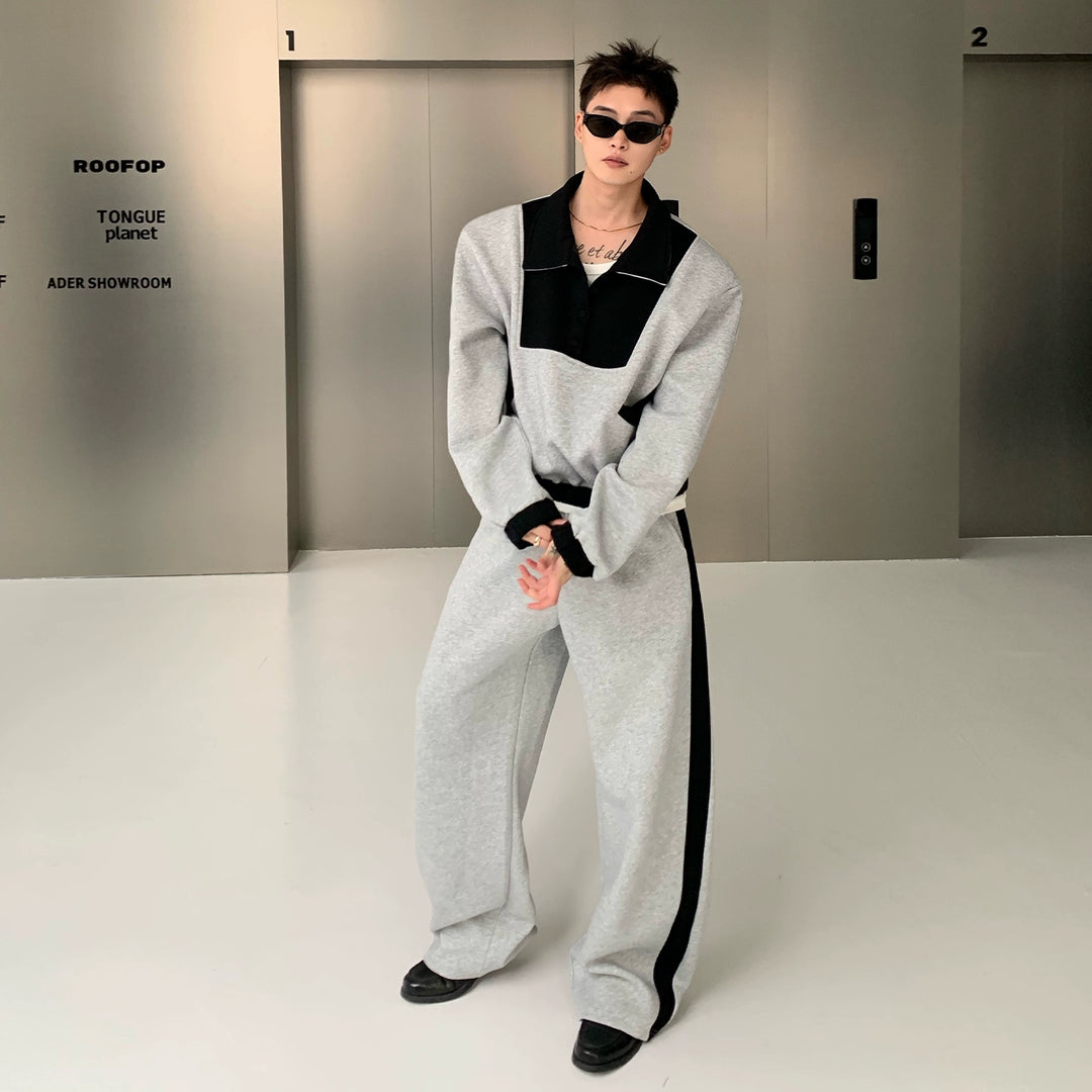 Shoulder Pad Sweatshirt and Casual Pants
