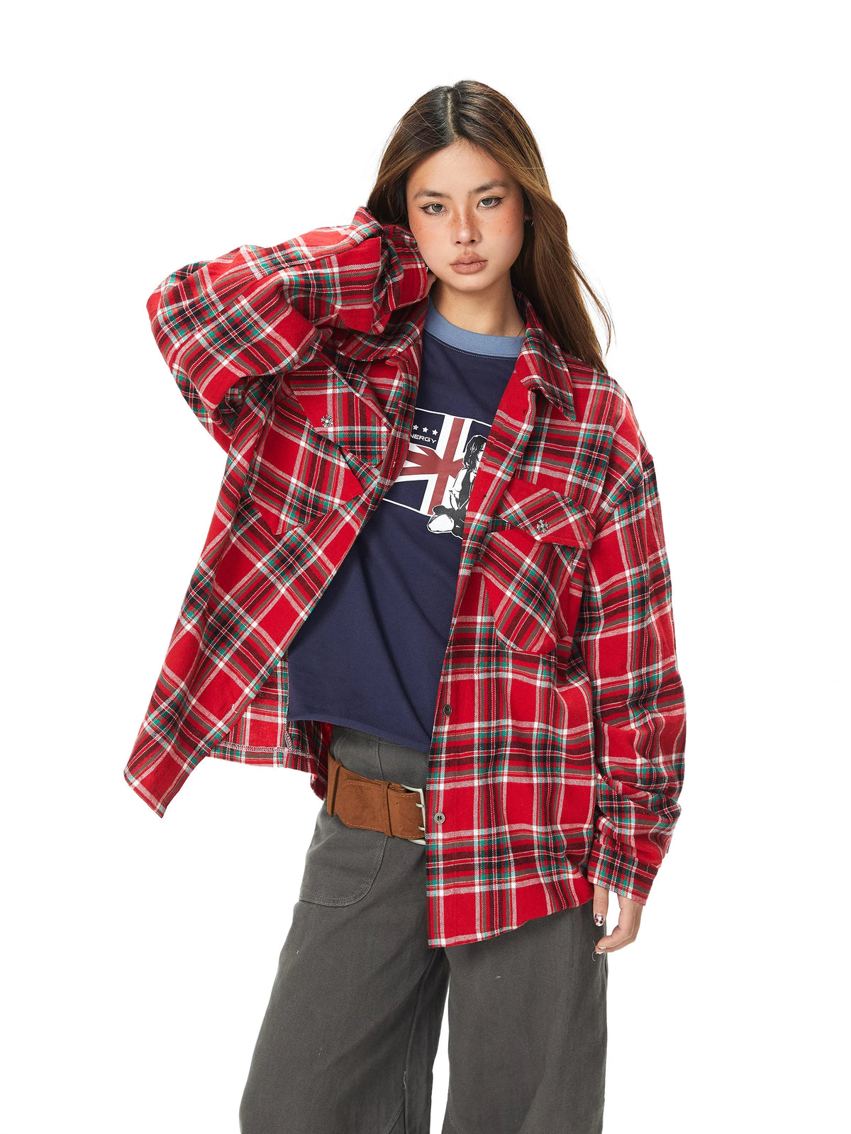 Plaid Button-Down Long Sleeve Casual Shirt 3
