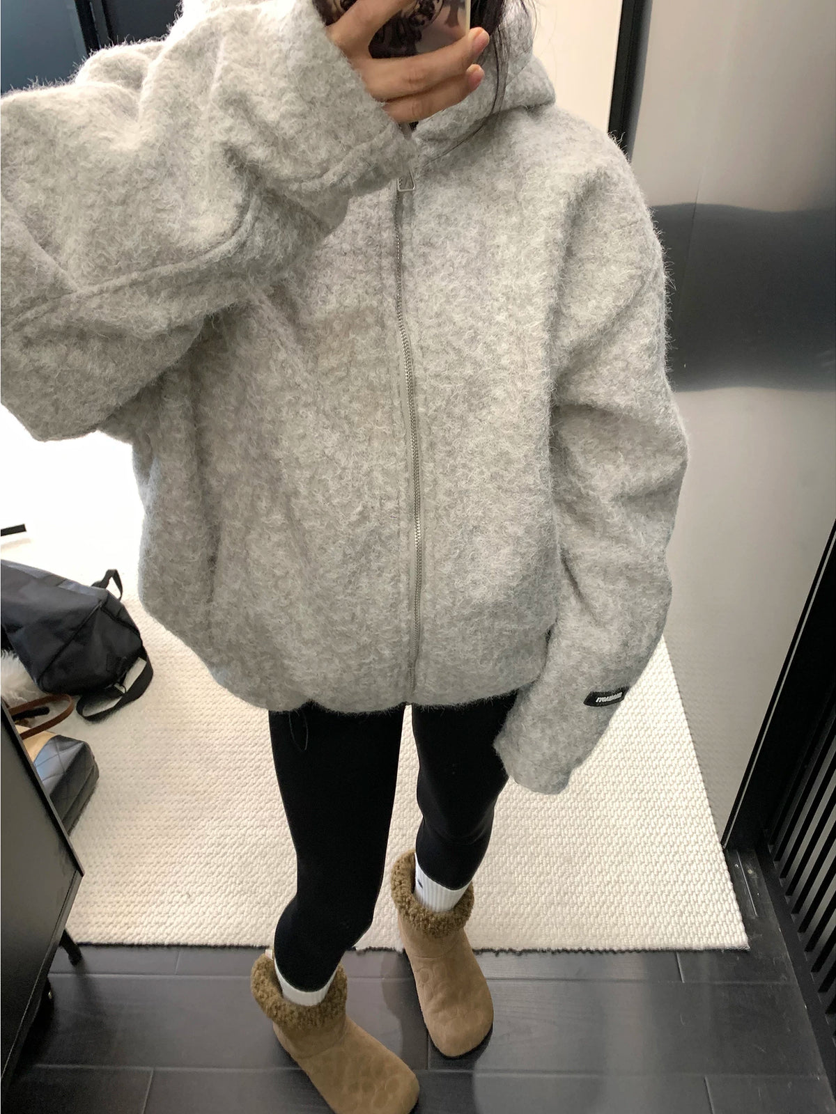Oversized Fleece Hooded Zip Jacket 4