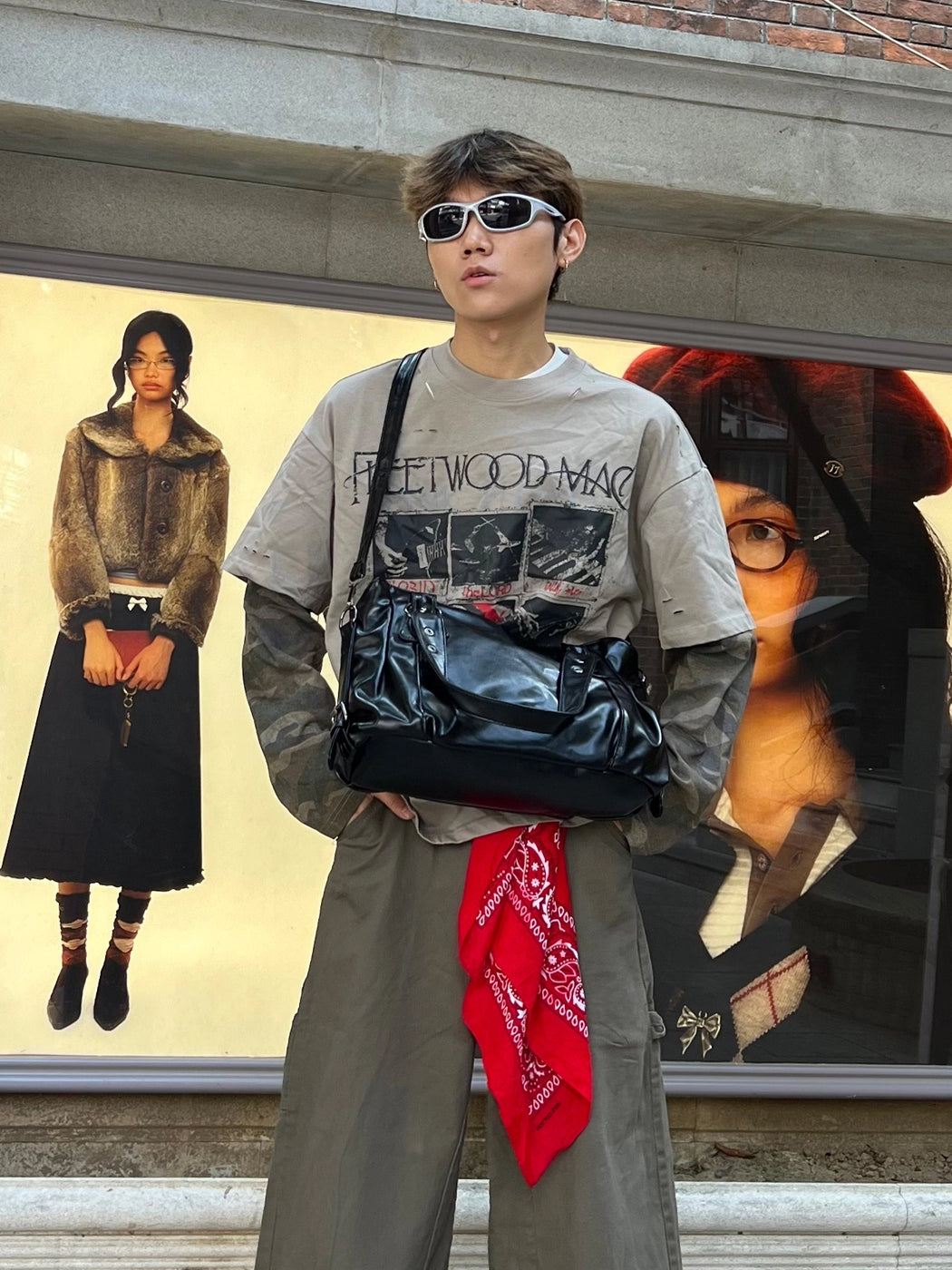 Leather Motorcycle Shoulder Bag