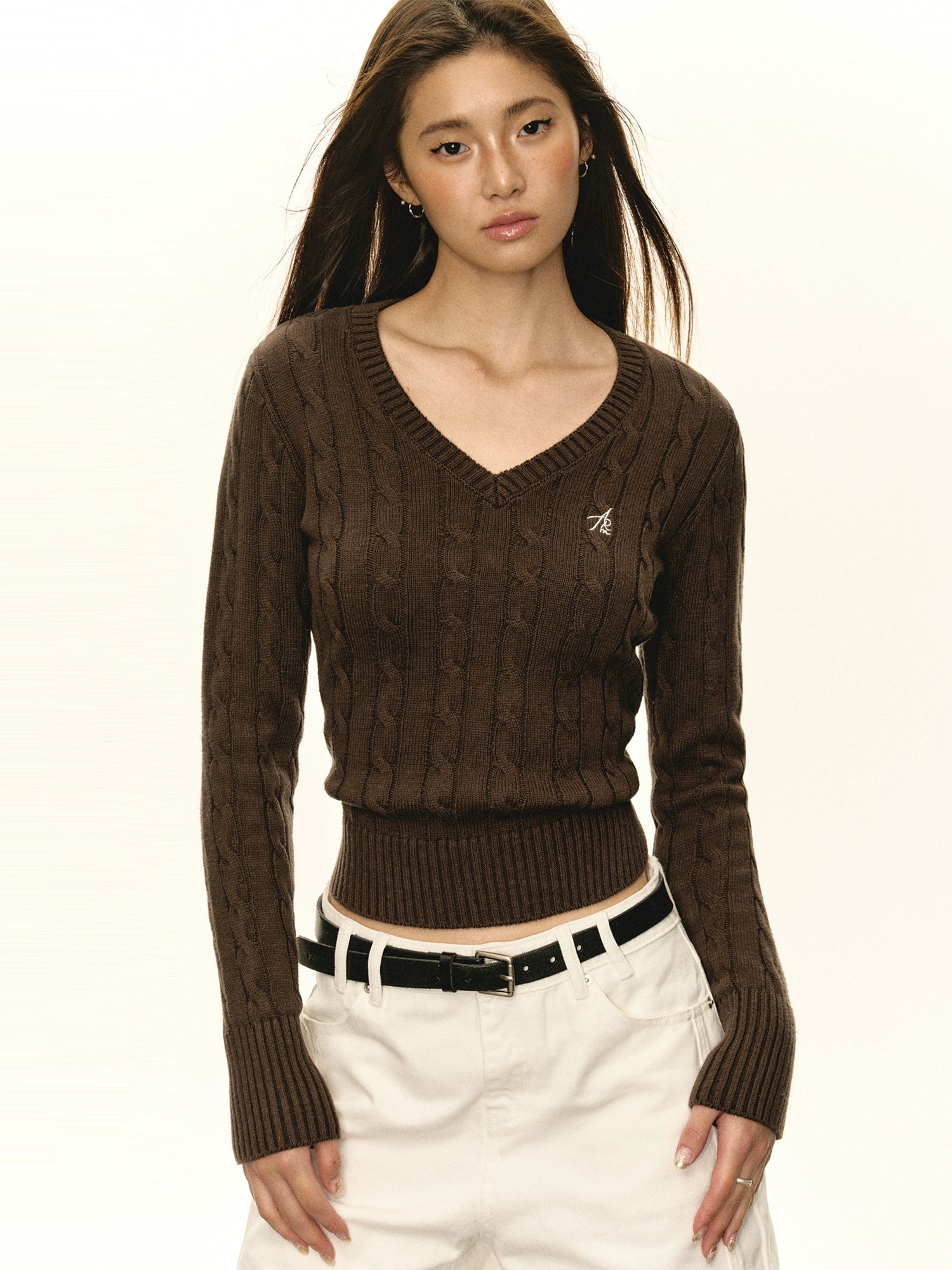 Slim V-Neck Knit Sweater
