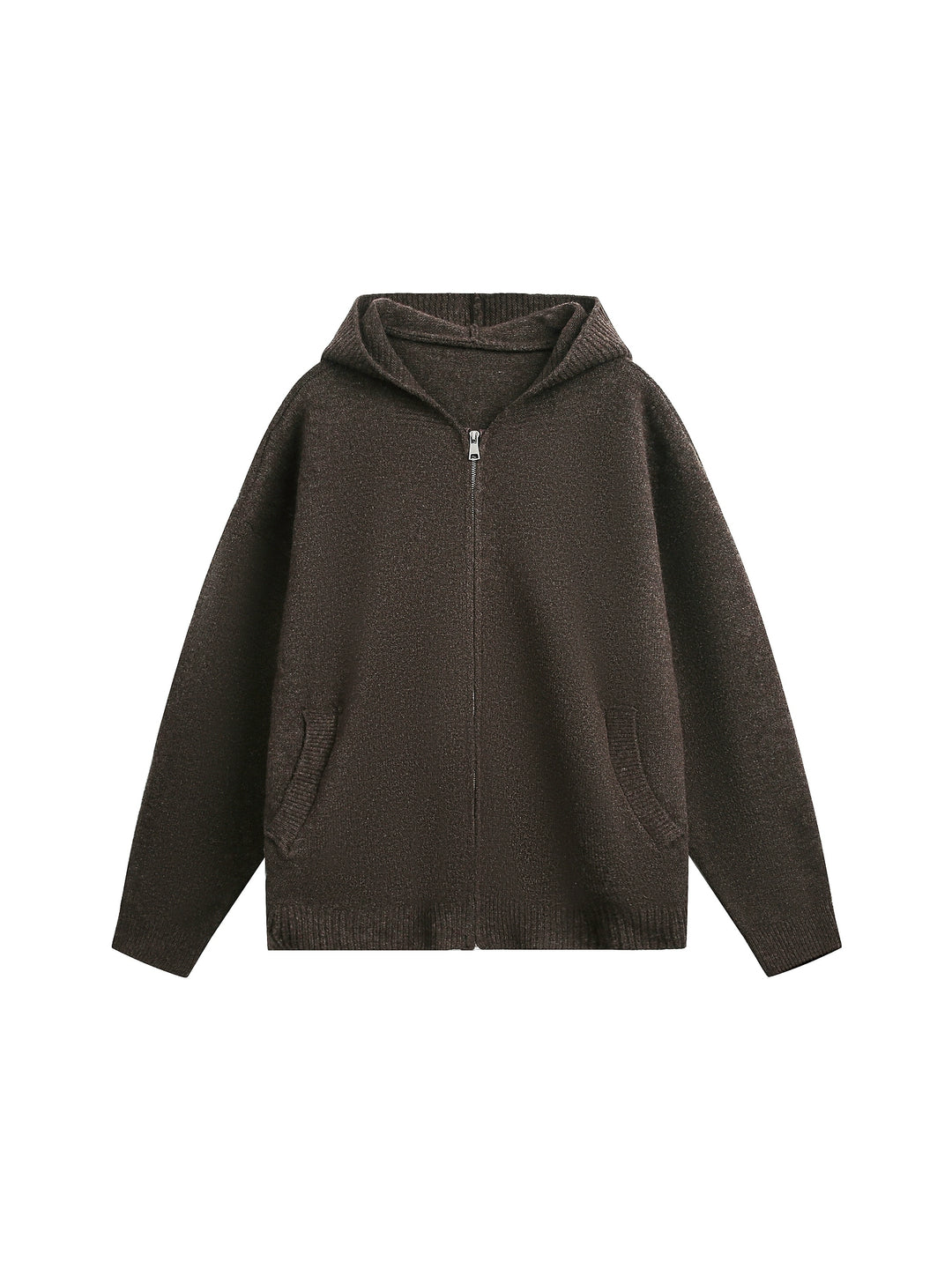 Zip Up Knit Hoodie Cardigan