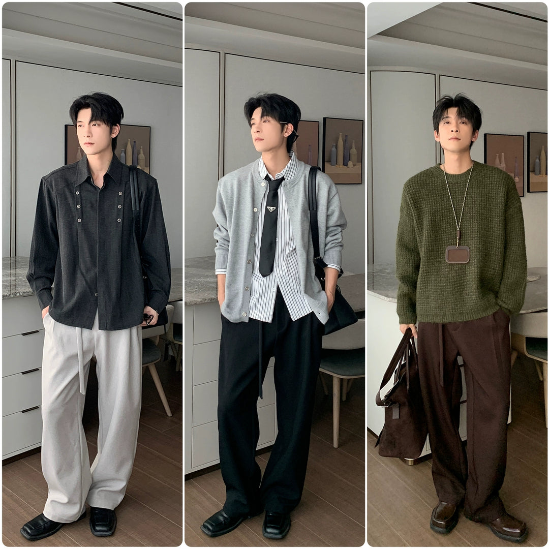 Loose Fit Wide-Leg Straight Pants