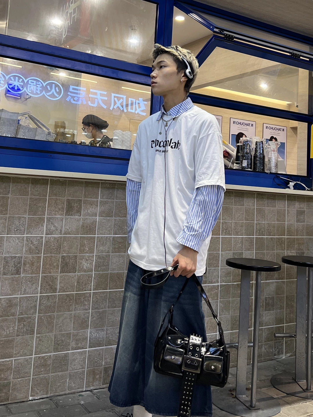 Studded Underarm Hobo Tote Bag