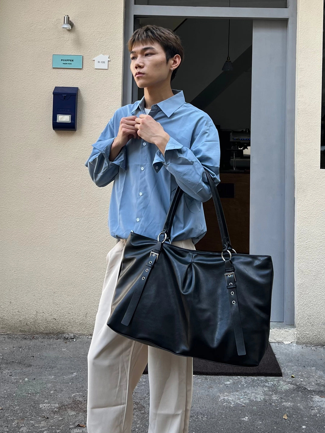 PU Deri Büyük Kapasiteli Omuz Çantası 