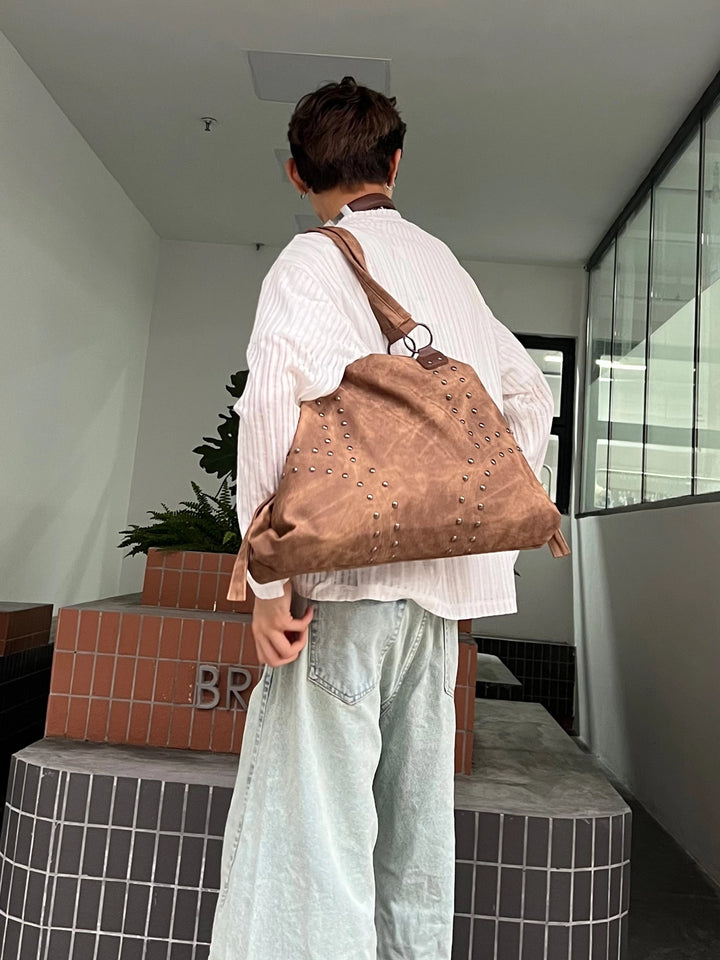 Harajuku Nieten Motorrad Hobo Schultertasche 