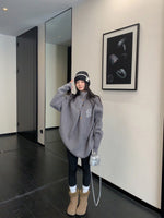 Oversized High-Neck Button Knit Pullover Sweater 5