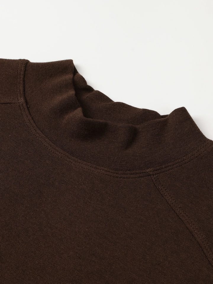 Basis Lange Mouw Mock Neck T-Shirt 