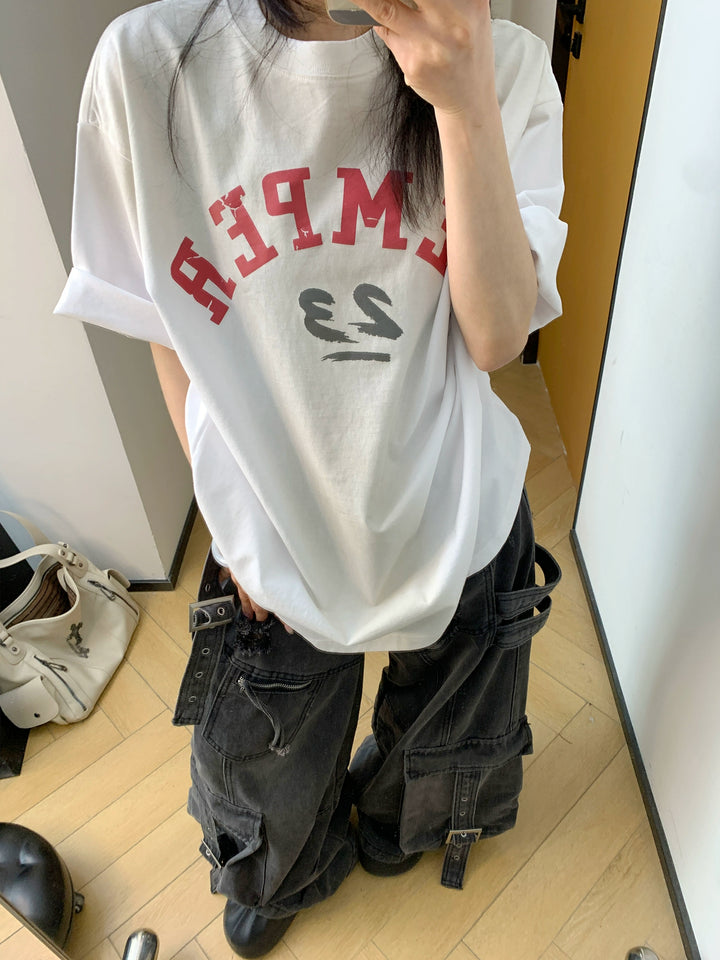 Letter Print Oversized T-Shirt