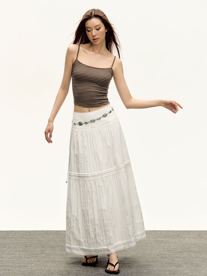 Retro Lace Long A-Line Skirt