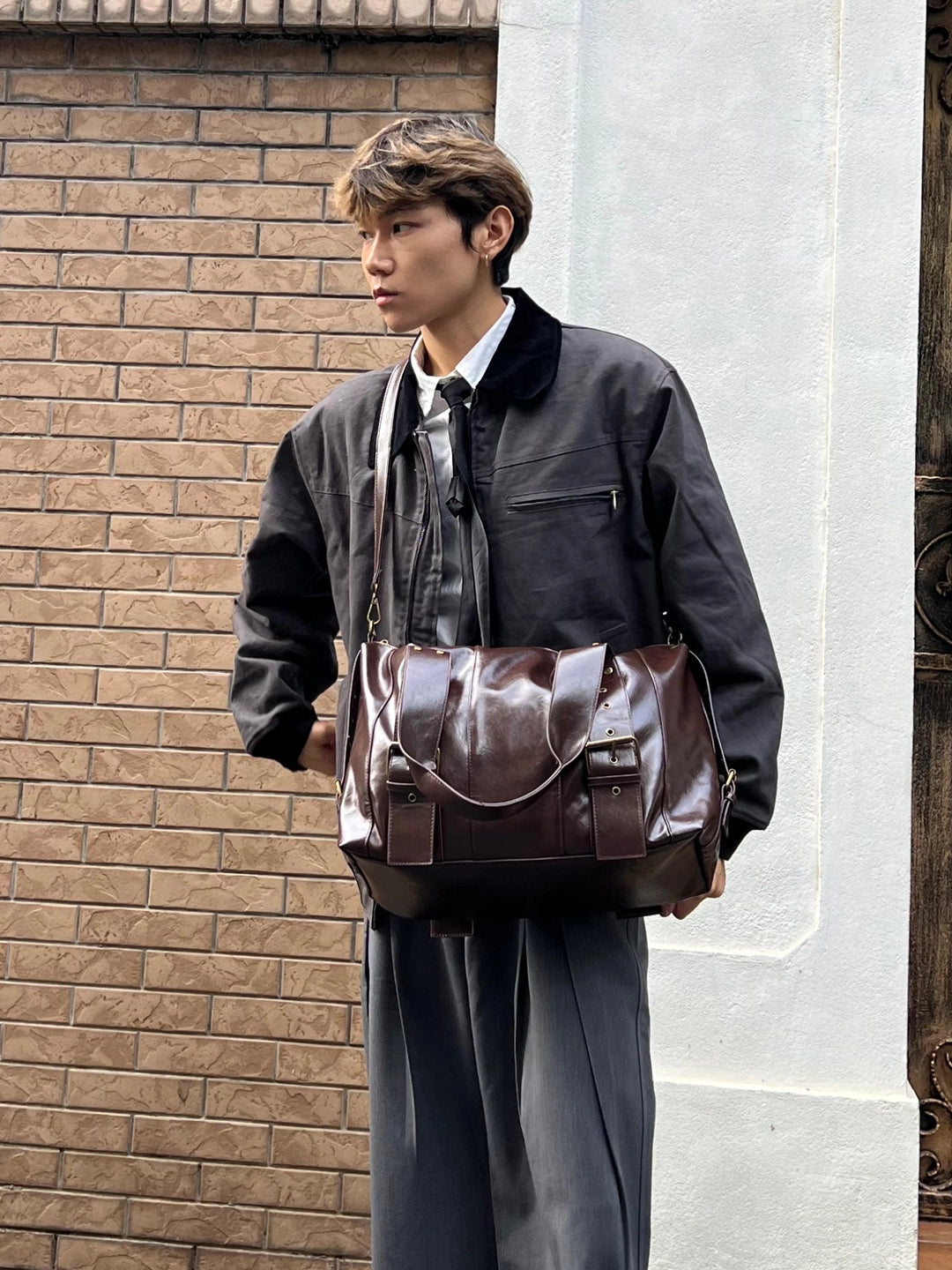 Harajuku Street Style Leather Tote Bag