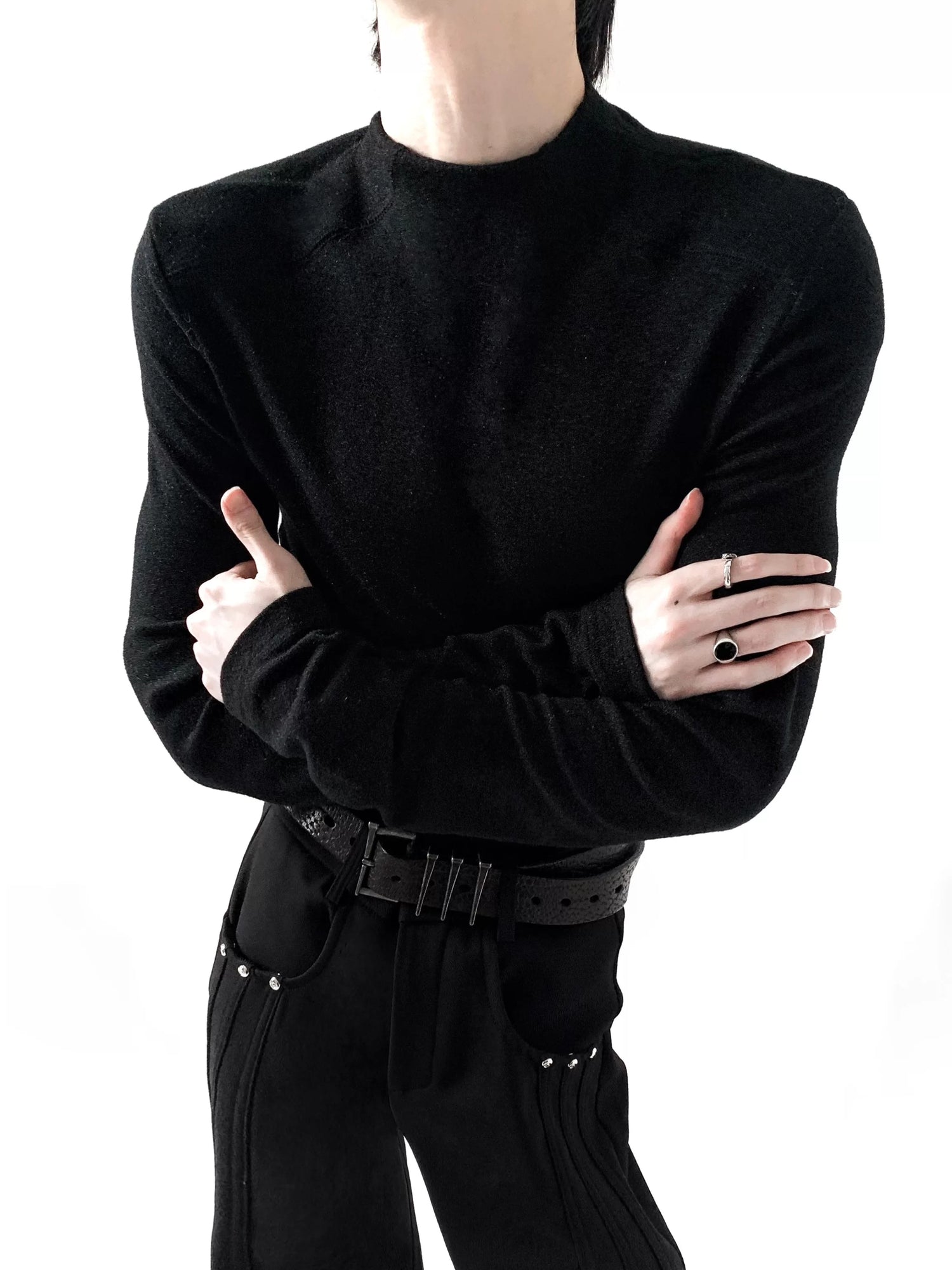 Slim Fit Mock Neck Long Sleeve Shirt