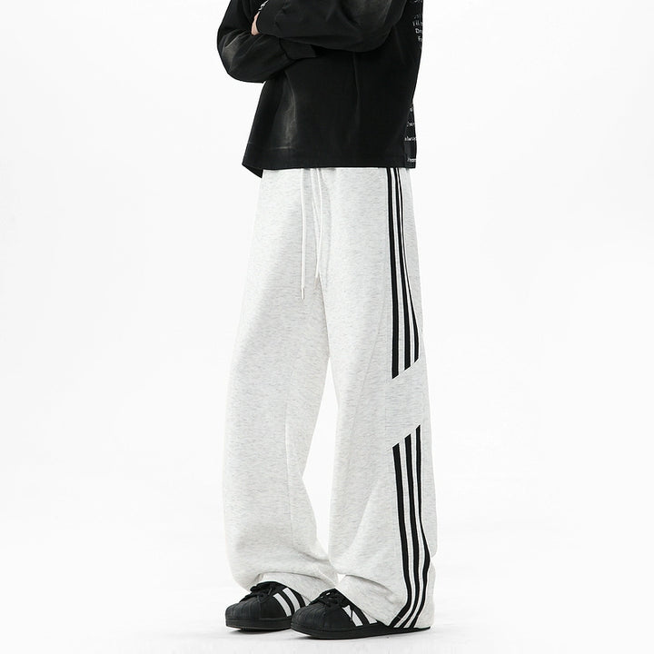 Striped Wide-Leg Sports Sweatpants