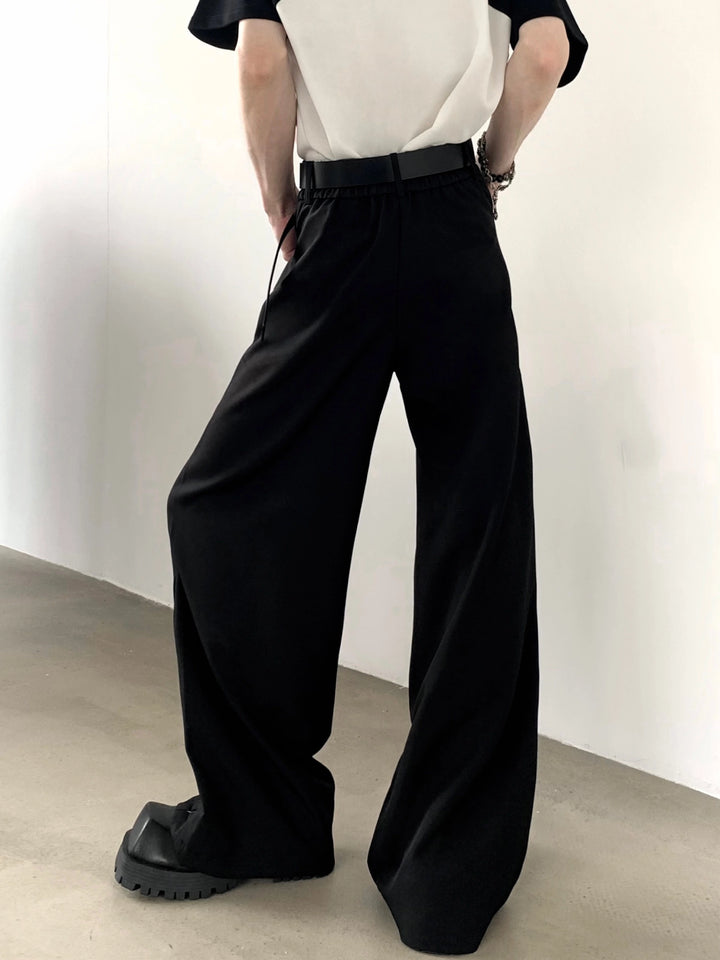 Deconstructed Wide-Leg Splicing Straight Pants