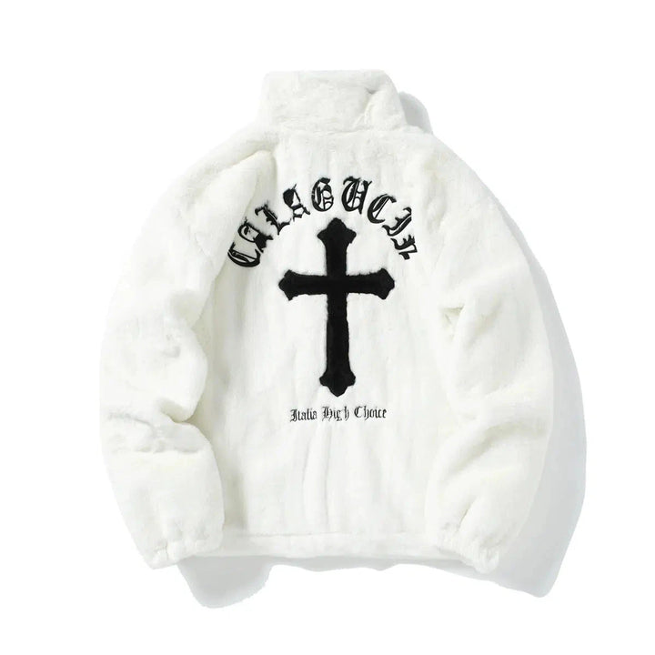Tie-Dye Furry Quilted Plush Jacket