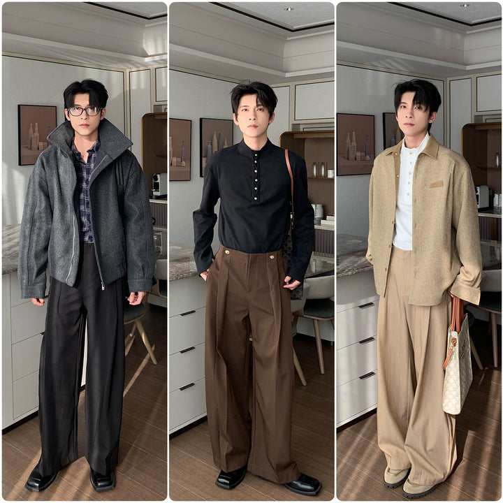 Wide Leg Straight Fit Casual Pants