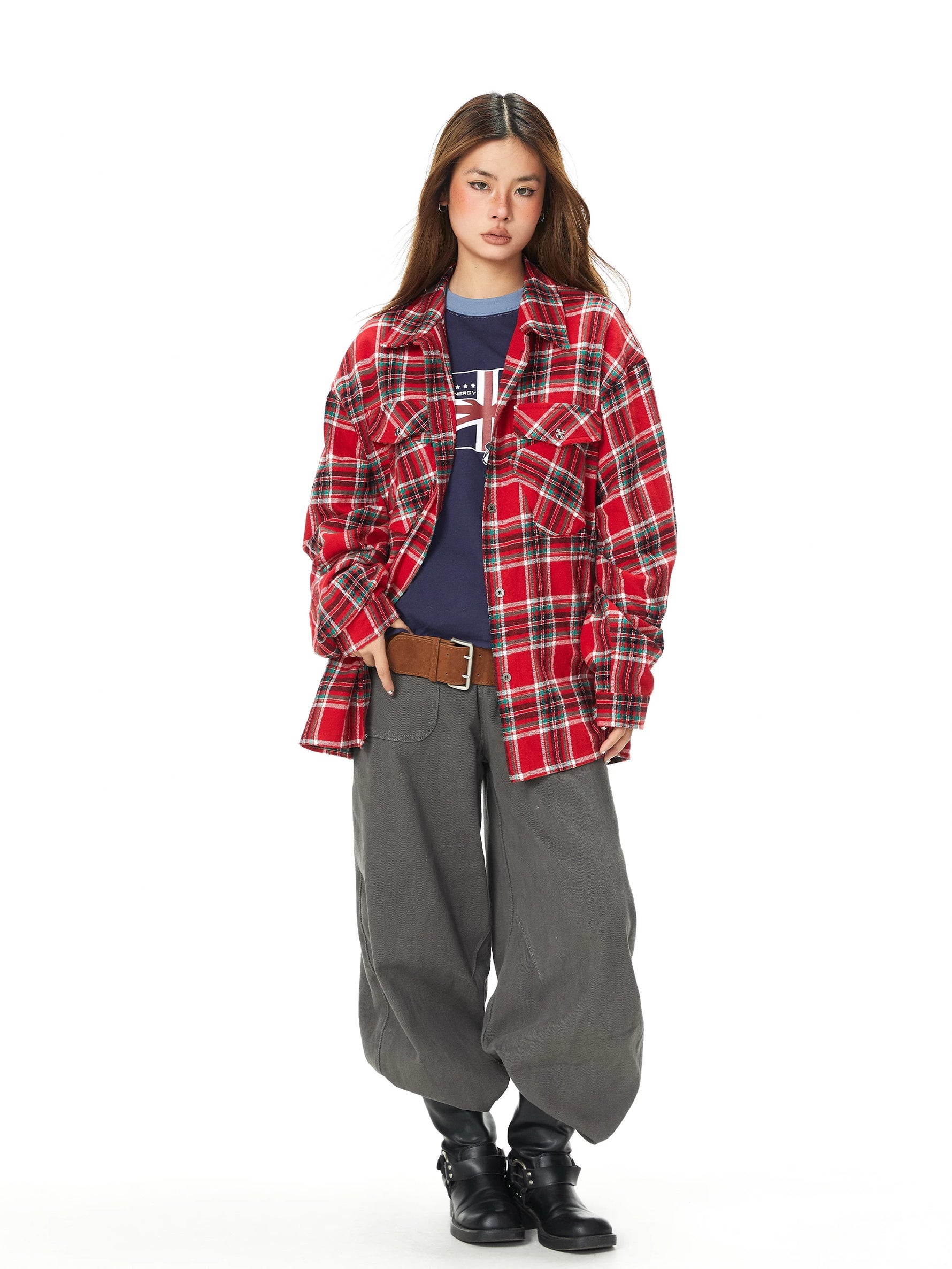 Plaid Button-Down Long Sleeve Casual Shirt 5