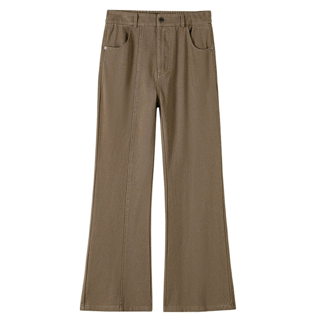 Deconstructed Flared Slim Denim Pants