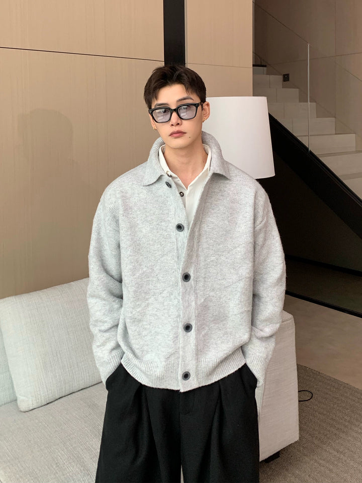 Cárdigan de punto relajado con botones de lana 