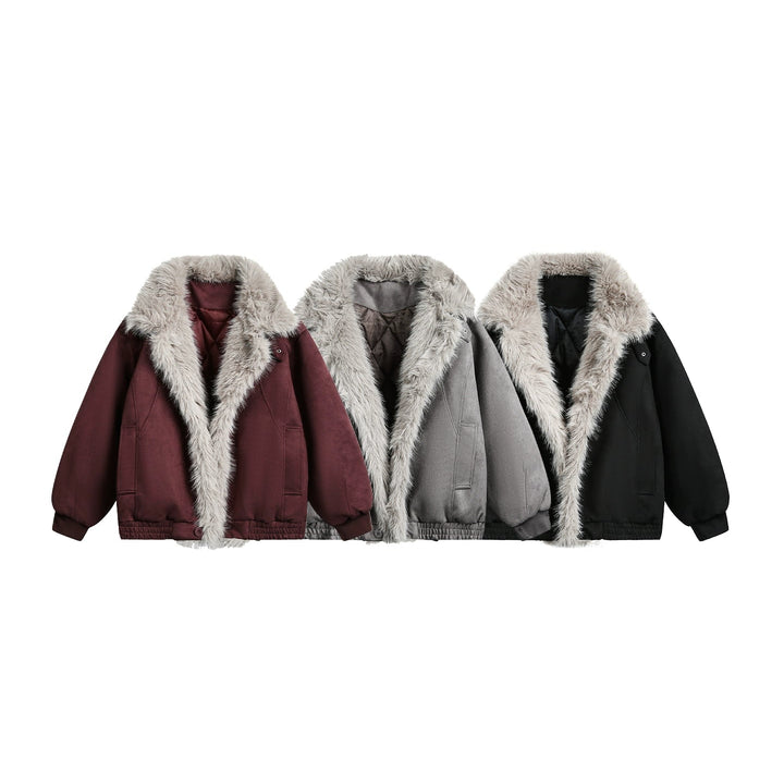 Retro Suede Winter Fleece-gevoerde Jas 