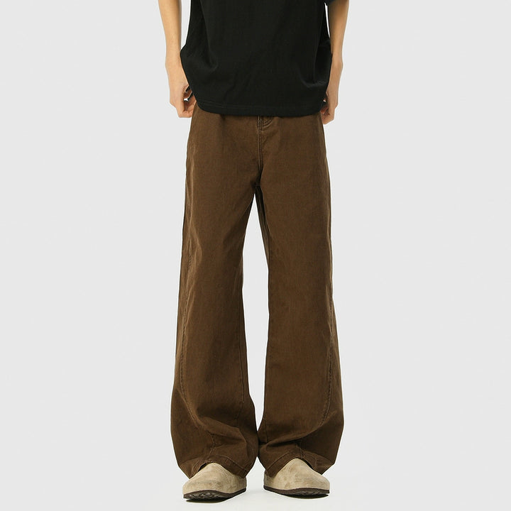 Lockere Baumwoll-Hosen in gerader Form für den Alltag 