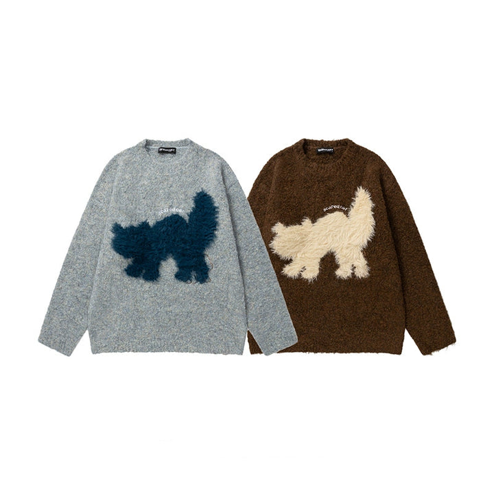 Plush Kitten Knit Pullover Sweater