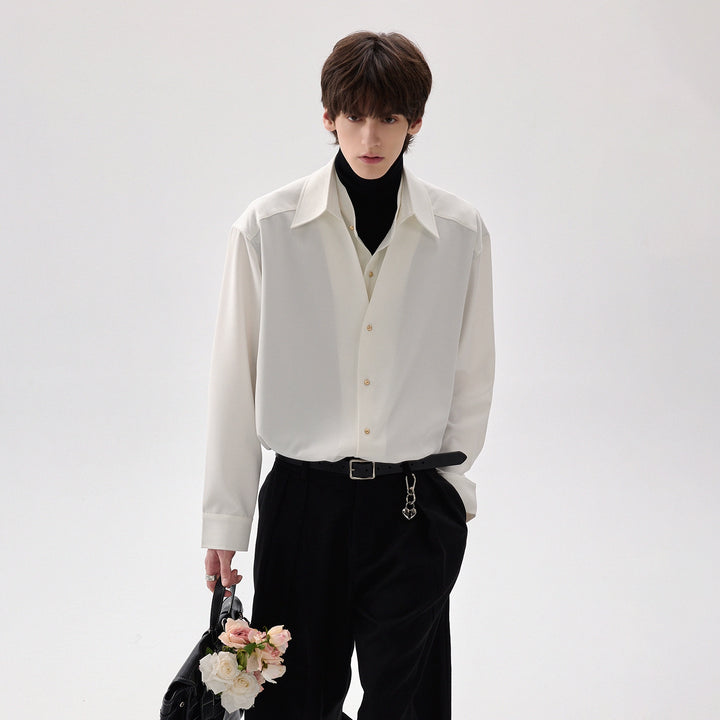 Wrinkle-resistant Long Sleeve Layered Shirt