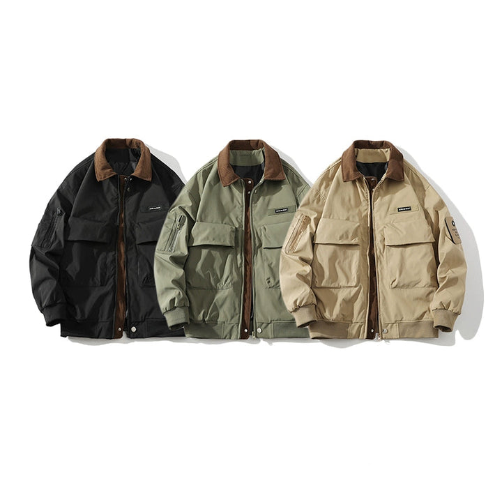 Workwear Large Pocket Lapel Jacket