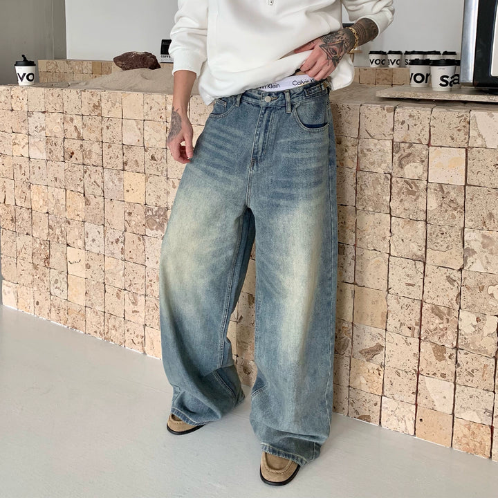 Washed Loose Fit Mopping Pants