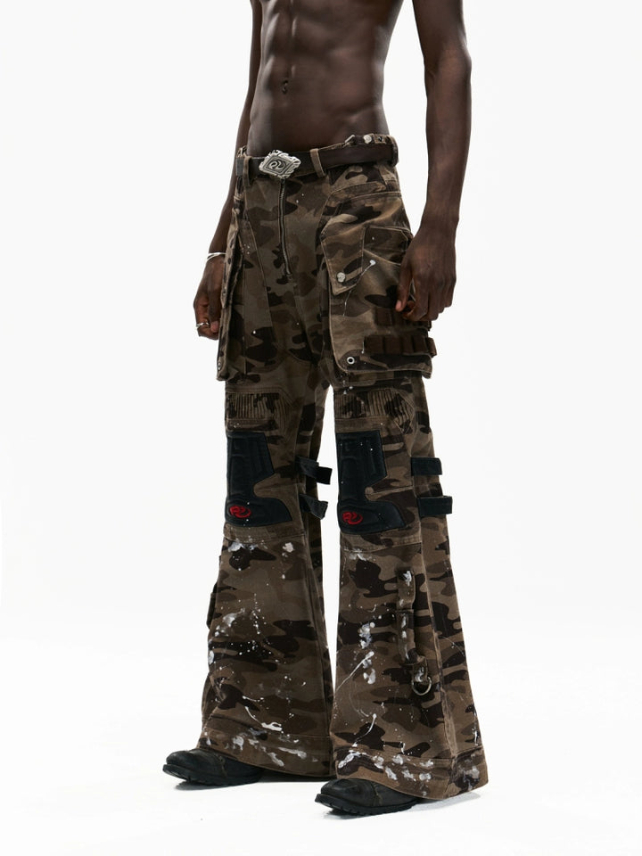 Pantalones de utilidad de camuflaje con rodilleras 