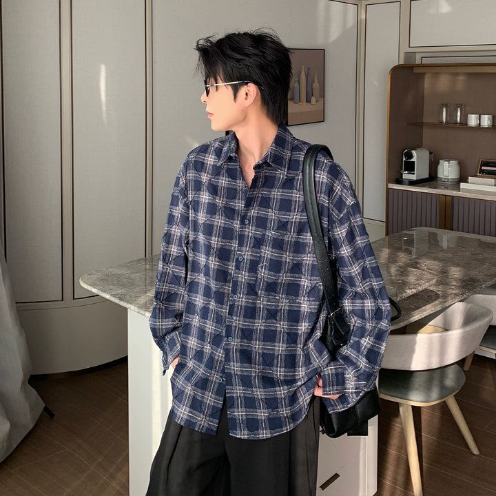 Plaid Long Sleeve Cotton Casual Shirt