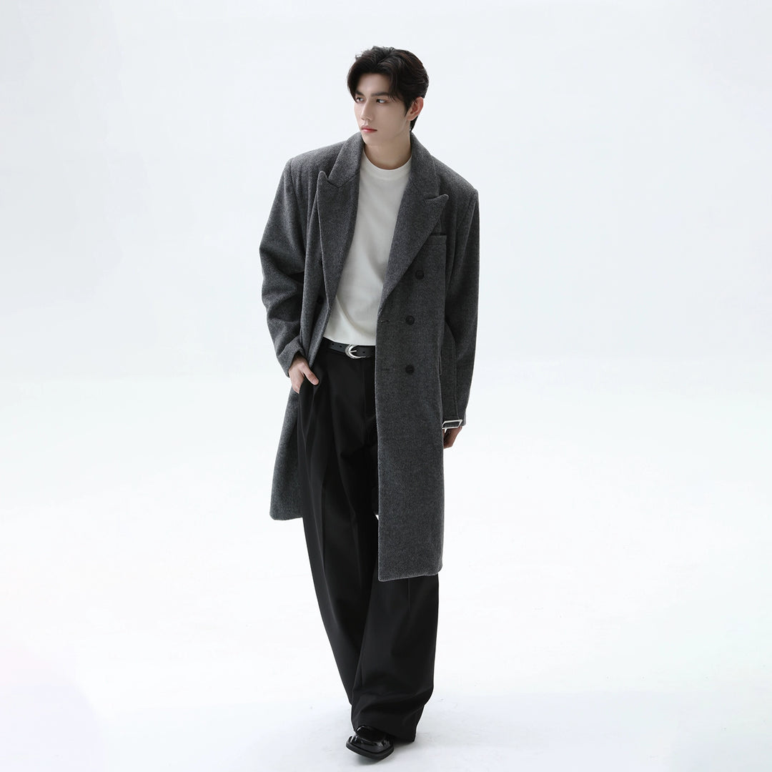 Oversized Wool Long Trench