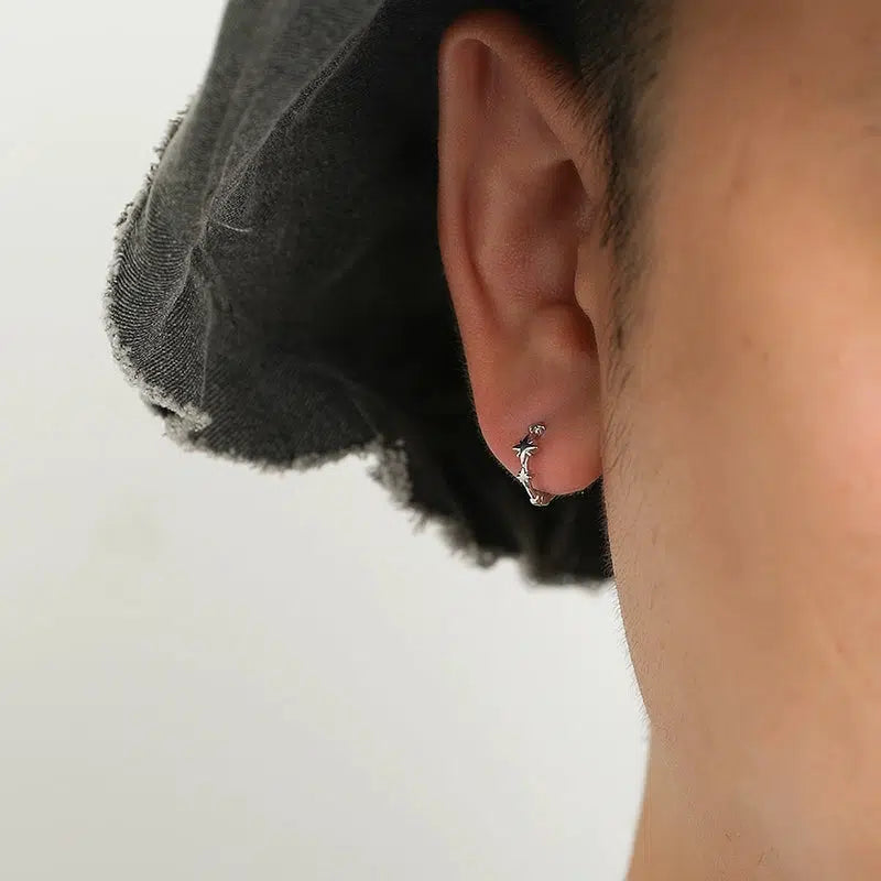 Octagonal Star Hoop Earrings