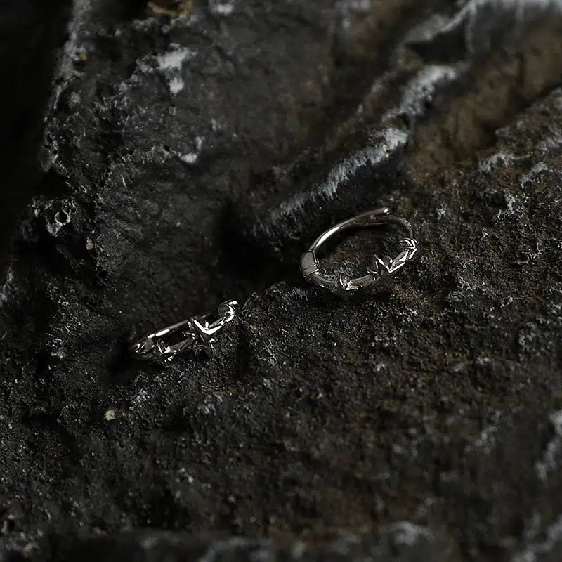 Octagonal Star Hoop Earrings